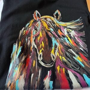 “HORSE PAINTING Art.  T -Shirt.  “FORTITUDE” Ladies size Small